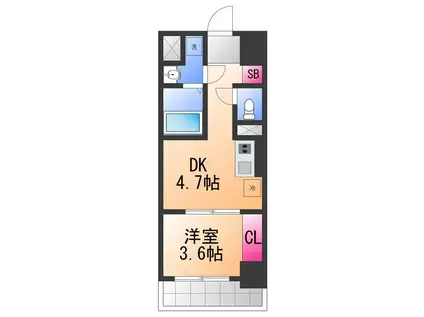 ARCA鳳(1DK/10階)の間取り写真