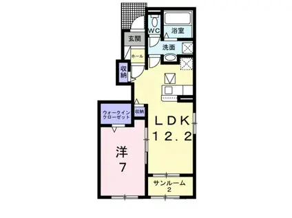 カーサ・ジール(1LDK/1階)の間取り写真