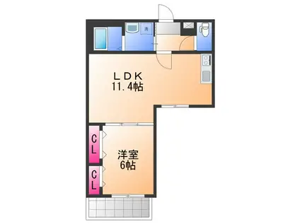 CASA・COMFORT(1LDK/2階)の間取り写真