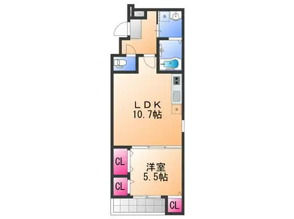 フジパレス高石加茂(1LDK/1階)の間取り写真