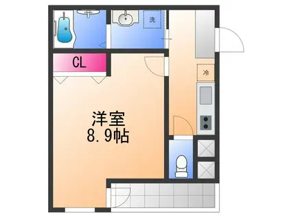 フジパレス鳳駅西6番館(1K/3階)の間取り写真