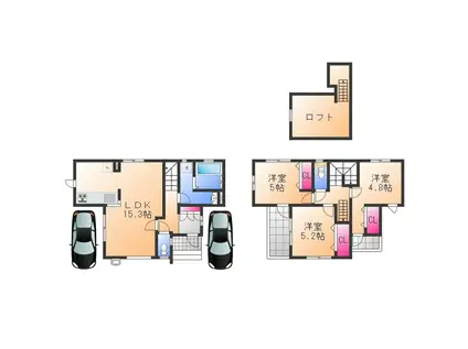 南海電鉄南海本線 浜寺公園駅 徒歩2分 2階建 築1年(3SLDK)の間取り写真