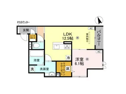 パサログランデ鳳中町(1LDK/1階)の間取り写真