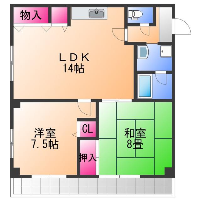 ルナパリス(3LDK/7階)の間取り写真