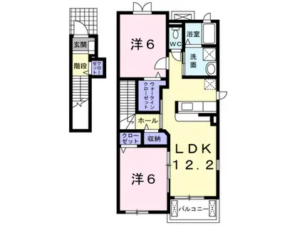 コスモスA(2LDK/2階)の間取り写真