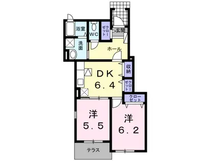 シェ モア Ⅰ番館(2DK/1階)の間取り写真