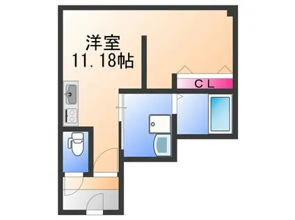 エースビル(ワンルーム/4階)の間取り写真