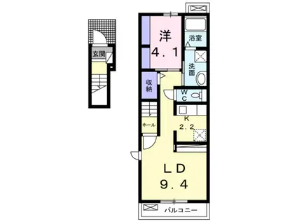 エレガント本町(1LDK/2階)の間取り写真