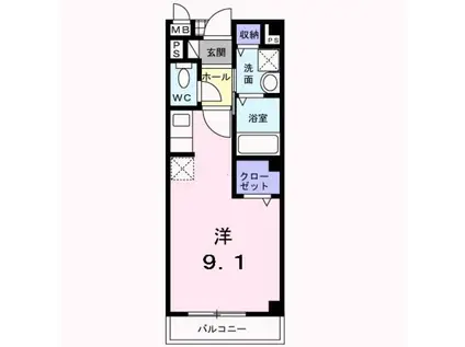 南海電鉄南海本線 尾崎駅 徒歩9分 2階建 築21年(1K/2階)の間取り写真