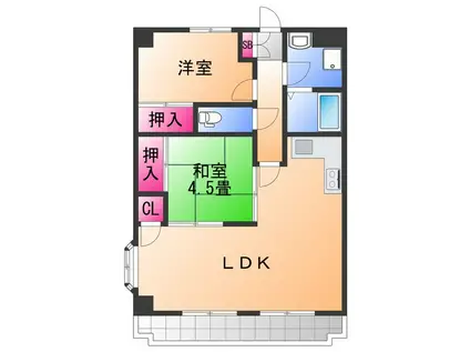 ビーチマンションⅡ(2LDK/2階)の間取り写真