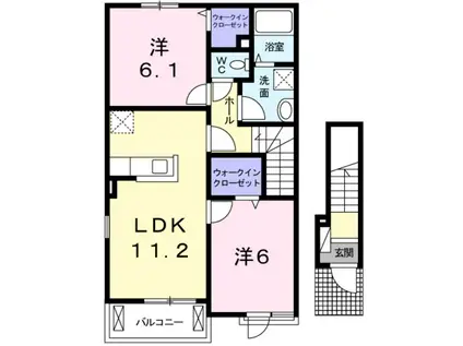 ネオレジデンス(2LDK/2階)の間取り写真