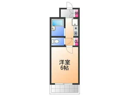 グリンヒルズ(1K/3階)の間取り写真