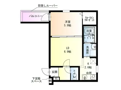 フジパレス鳳中町5番館(1LDK/1階)の間取り写真