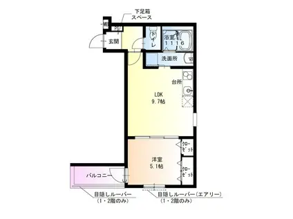 フジパレス鳳中町5番館(1LDK/3階)の間取り写真