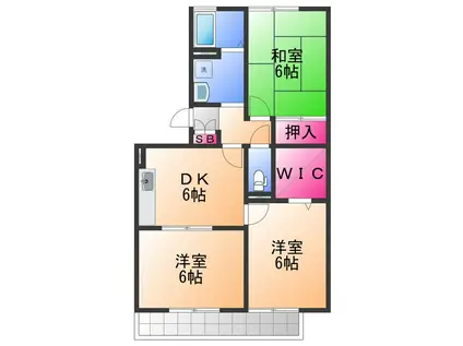 パークハウス2番館(3DK/3階)の間取り写真