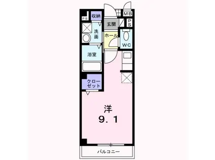 南海電鉄南海本線 尾崎駅 徒歩9分 2階建 築21年(ワンルーム/1階)の間取り写真