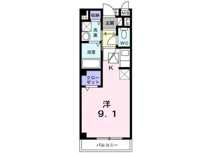 南海電鉄南海本線 尾崎駅 徒歩9分 2階建 築21年(1K/1階)の間取り写真