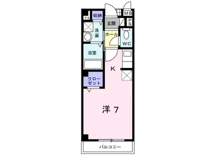 ビューハーモニー(ワンルーム/2階)の間取り写真