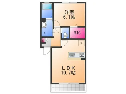 メゾン・クレール(1LDK/2階)の間取り写真