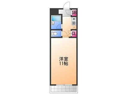 ヴィラRY(1K/2階)の間取り写真