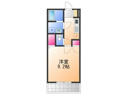 ノォアフロッド(1K/1階)の間取り写真