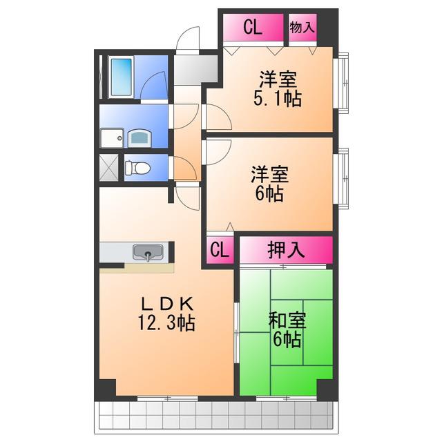 エルソレーユ(3LDK/4階)の間取り写真
