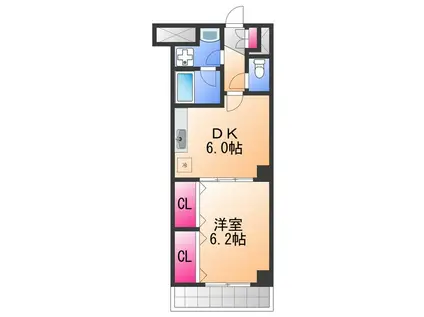 メゾンアズール(1DK/2階)の間取り写真