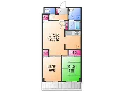 トークストリートアソガワ(2LDK/4階)の間取り写真