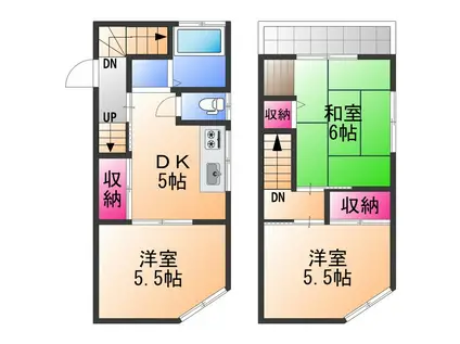 阪和線 信太山駅 徒歩8分 3階建 築46年(3DK)の間取り写真