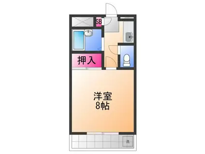 モアクレスト東豊中(1K/1階)の間取り写真