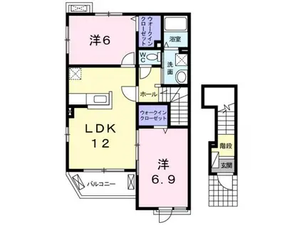フェリーチェ(2LDK/2階)の間取り写真