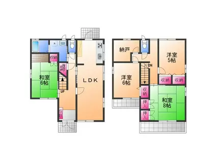 南海電鉄南海本線 高石駅 徒歩12分 2階建 築31年(4SLDK)の間取り写真