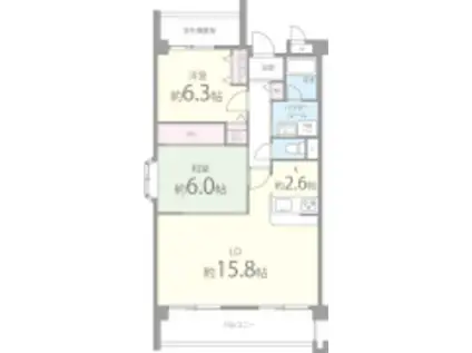 グランドゥール光明池(2LDK/2階)の間取り写真