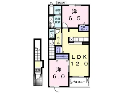 サンリットスクエア(2LDK/2階)の間取り写真