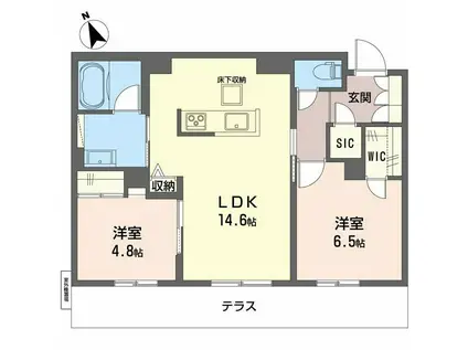 シャーメゾン ワイズベル(2LDK/1階)の間取り写真