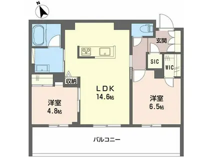 シャーメゾン ワイズベル(2LDK/2階)の間取り写真