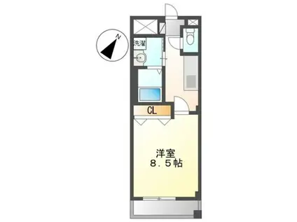 ベル・ローズ(1K/2階)の間取り写真