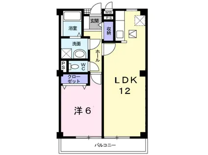 ベルコーポデヌシA棟(1LDK/1階)の間取り写真