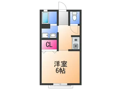 メゾン・デュ・ソレイユ(ワンルーム/2階)の間取り写真