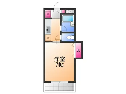 ピュアガーデン(1K/3階)の間取り写真