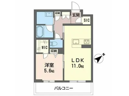 サウザンド和泉(1LDK/4階)の間取り写真