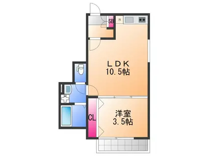 FSTYLE浜寺石津町西2号館(1LDK/3階)の間取り写真
