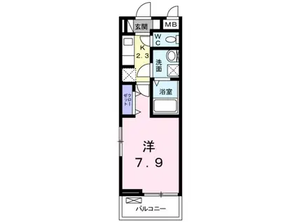 グラン プラス(1K/1階)の間取り写真