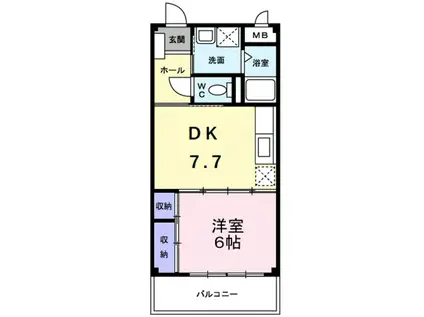 エスポアール PART2(1DK/2階)の間取り写真