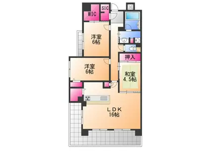 インペリアル鳳(3LDK/3階)の間取り写真