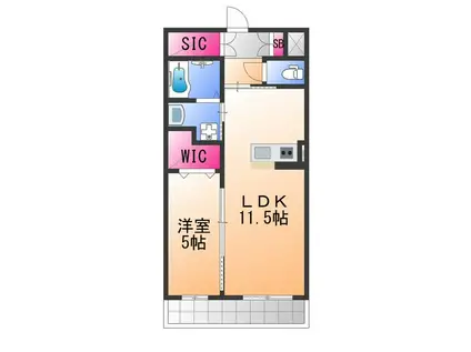 イデアルMIYA(1LDK/2階)の間取り写真