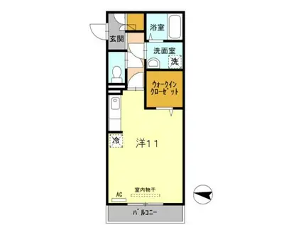 アンクレール(ワンルーム/2階)の間取り写真