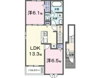 トマトハウス(2LDK/2階)の間取り写真