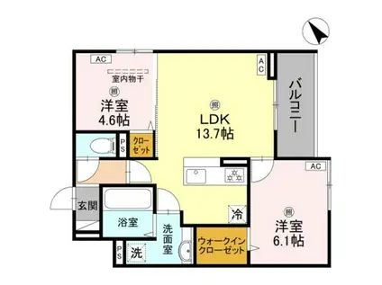 ALTAMAISON東雲(2LDK/3階)の間取り写真