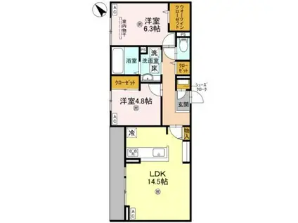 ALTAMAISON東雲(2LDK/1階)の間取り写真